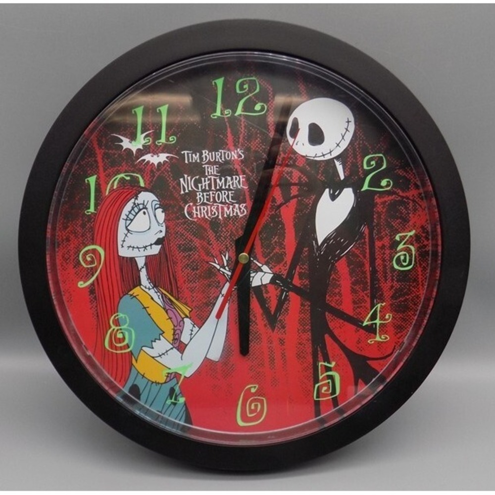 Nightmare Before Christmas Wall Clock Disney Sweda Jack Skellington & Sally